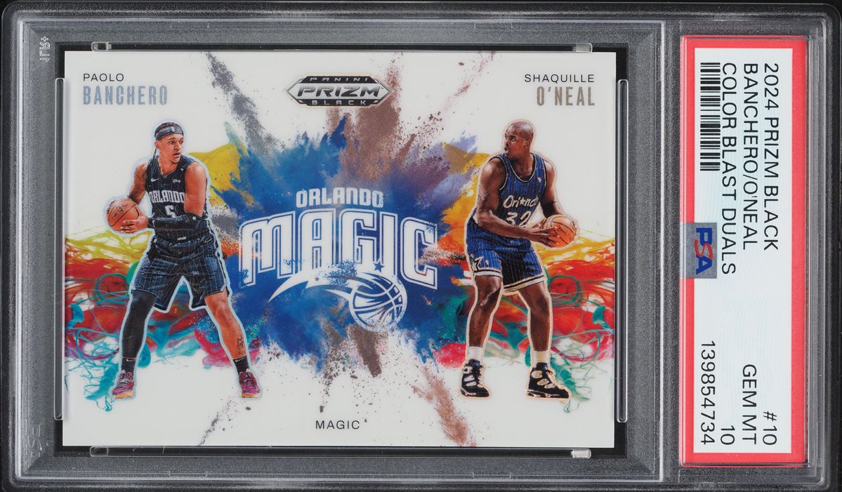 2024 Panini Prizm Black Color Blast Duals Paolo Banchero Shaquille O'Neal #10 PSA 10 GEM MINT