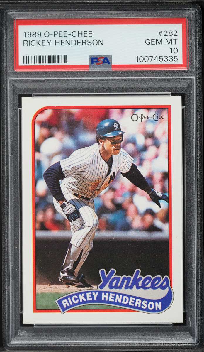 1989 O-Pee-Chee Rickey Henderson #282 PSA 10 GEM MINT