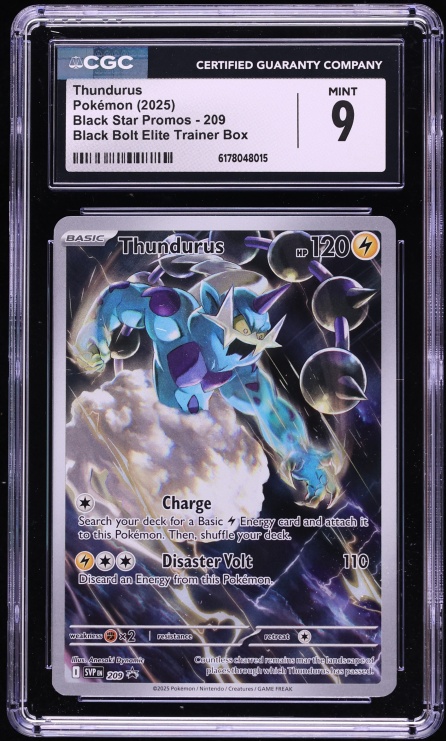 2025 Pokemon Scarlet & Violet Promo Black Bolt ETB Full Art Thundurus #209 CGC 9 MINT