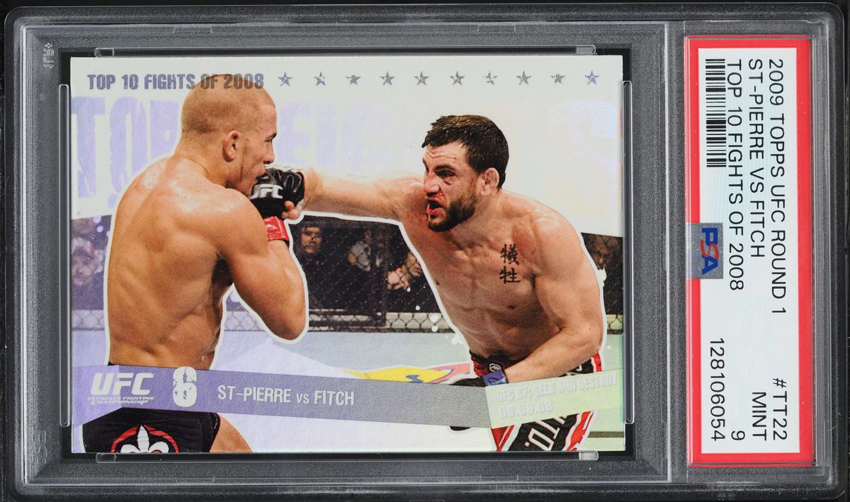2009 Topps UFC Round 1 Top 10 Fights Of '08 St-Pierre Vs Fitch #TT22 PSA 9 MINT