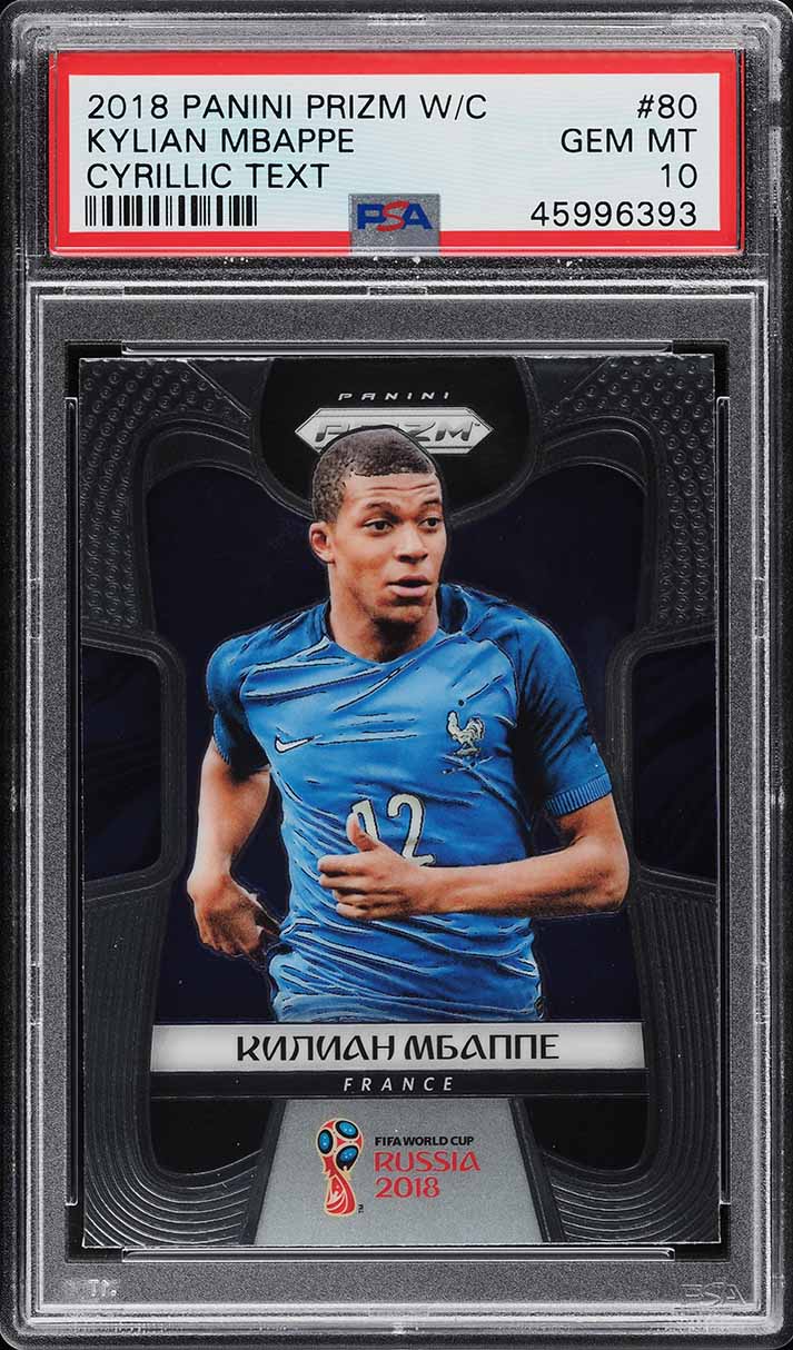 2018 Panini Prizm World Cup Cyrillic Text Kylian Mbappe ROOKIE #80