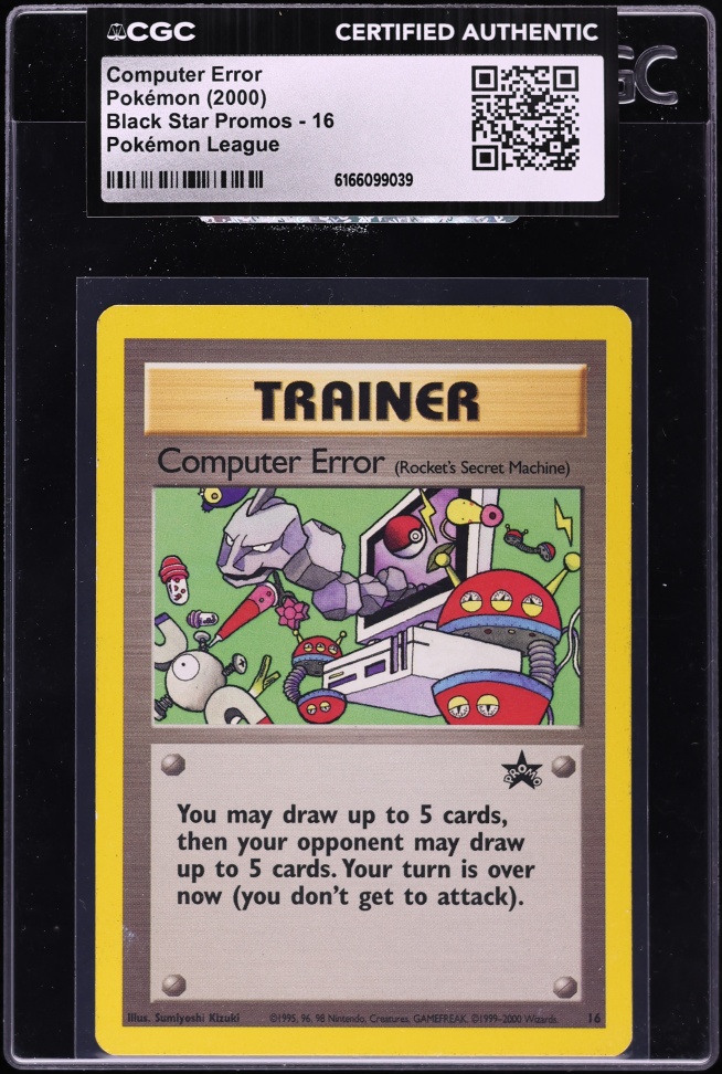 2000 Pokemon League Black Star Promo Computer Error #16 CGC AUTH
