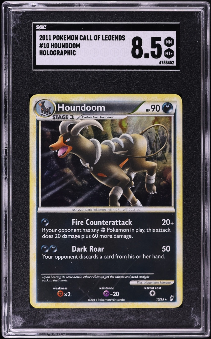 2011 Pokemon Call Of Legends Holo Houndoom #10 SGC 8.5 NM-MT+