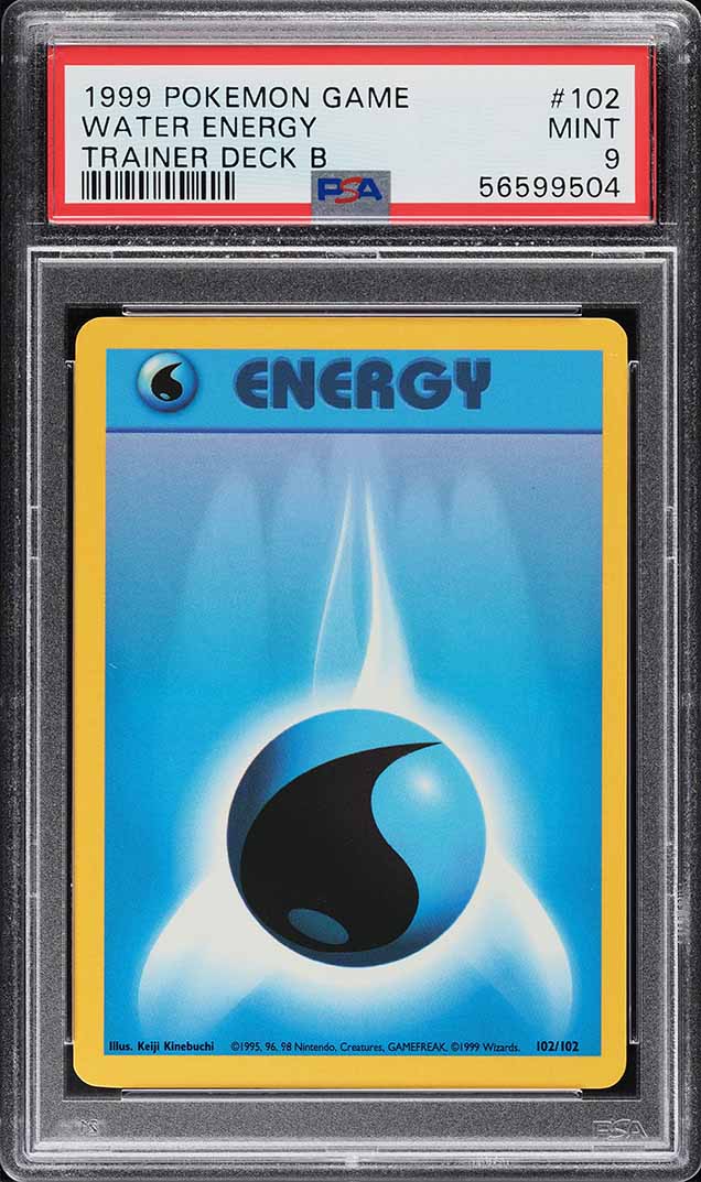 1999 Pokemon Base Set Trainer Deck B Water Energy #102 PSA 9 MINT