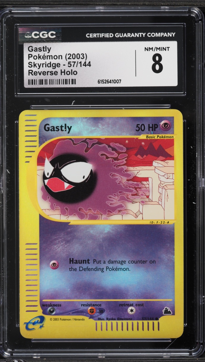2003 Pokemon Skyridge Reverse Holo Gastly #57 CGC 8 NM-MT