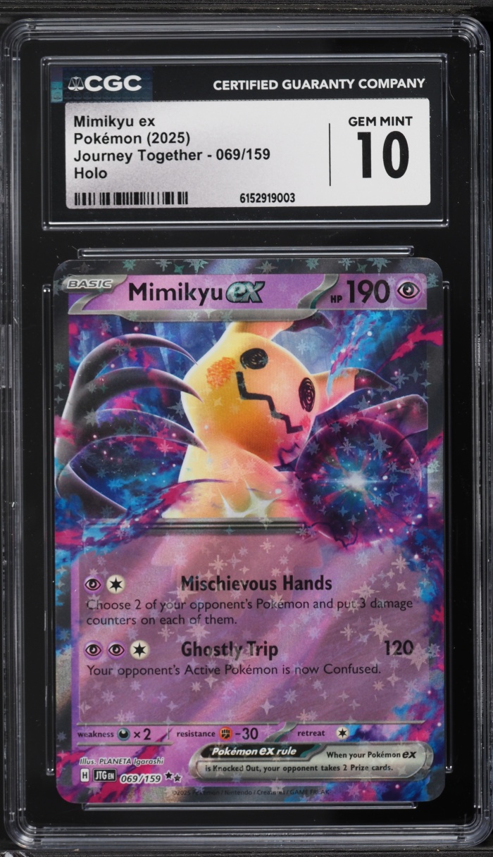 2025 Pokemon Scarlet & Violet Journey Together Holo Mimikyu EX #69 CGC 10 GEM MINT