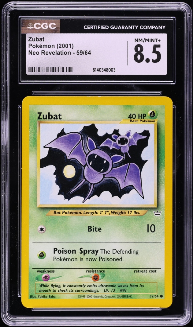 2001 Pokemon Neo Revelation Zubat #59 CGC 8.5 NM-MT+