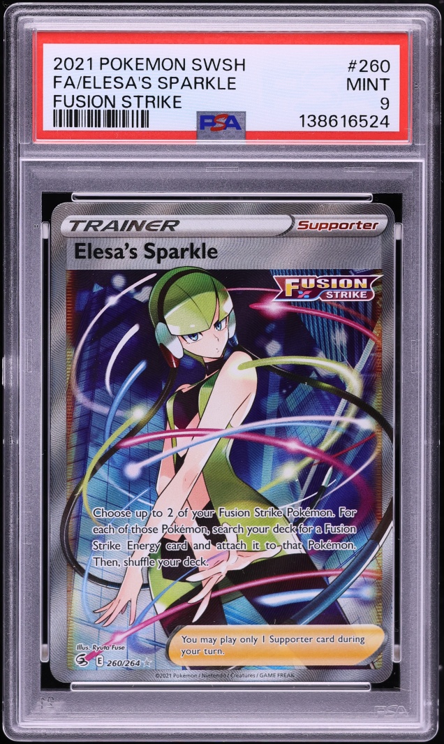 2021 Pokemon Sword & Shield Fusion Strike Full Art Elesa's Sparkle #260 PSA 9 MINT