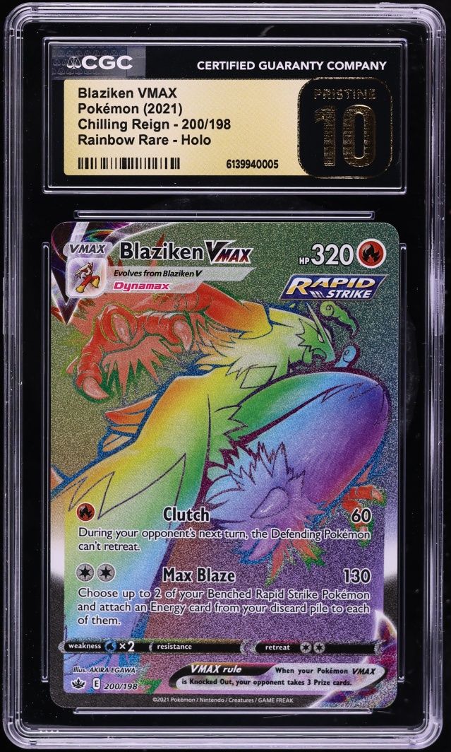 2021 Pokemon SWSH Chilling Reign Rainbow Rare Blaziken VMAX #200 CGC 10 PRISTINE