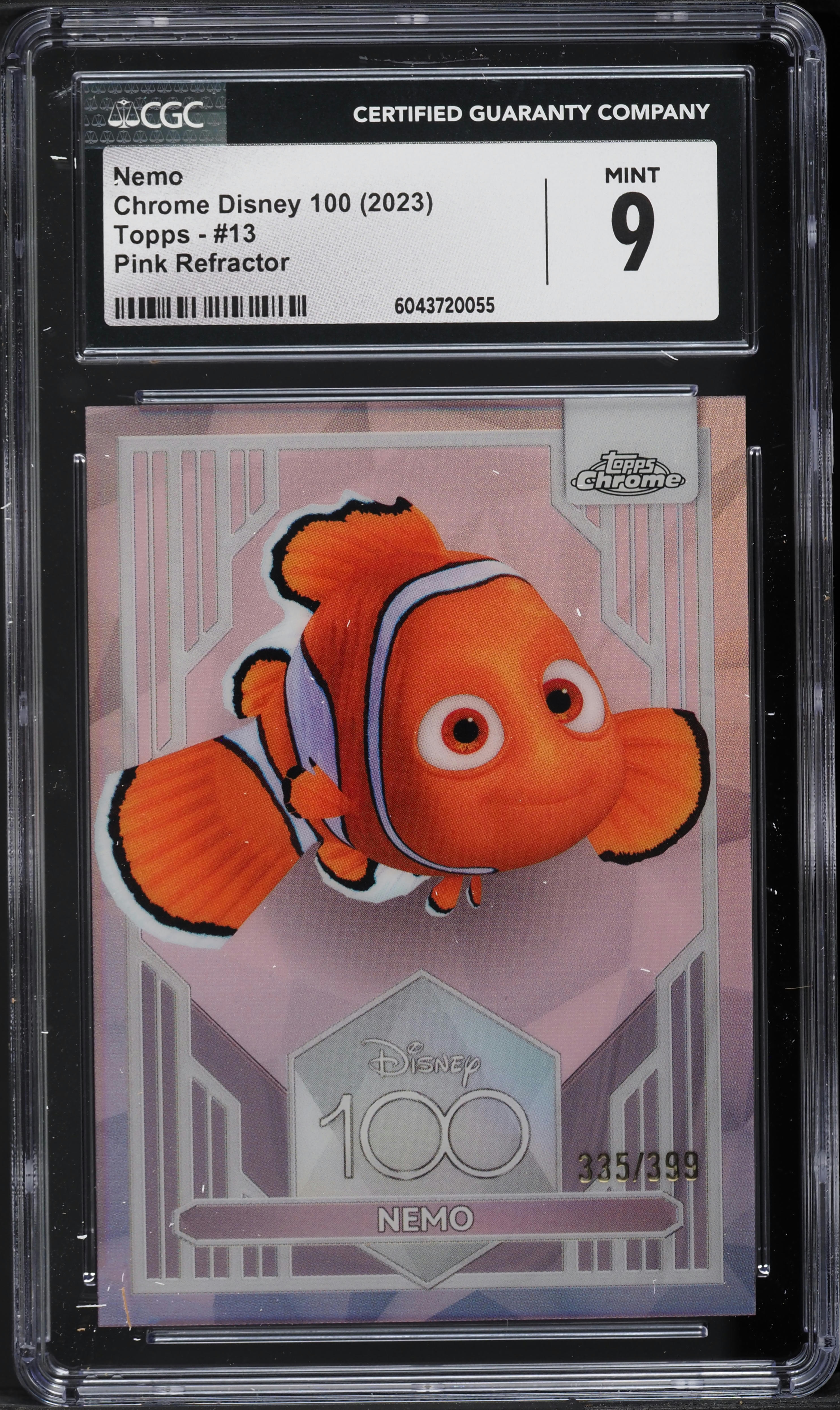 2023 Topps Chrome Disney 100 Pink Refractor Nemo /399 #13