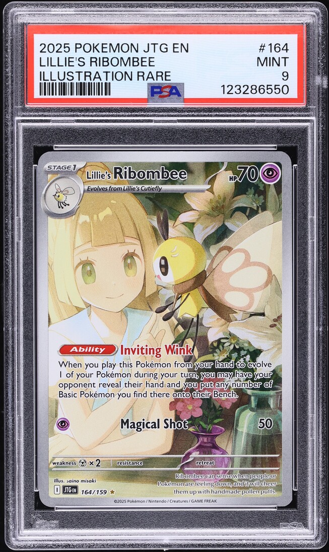 2025 Pokemon Scarlet & Violet Journey Together IR Lillie's Ribombee #164 PSA 9 MINT