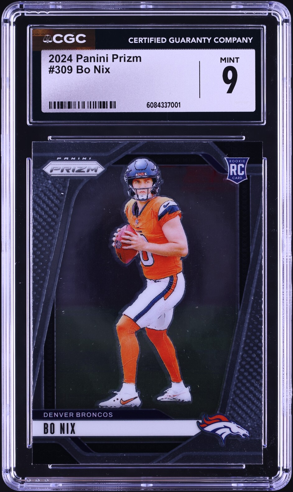 2024 Panini Prizm Bo Nix ROOKIE #309 CGC 9 MINT