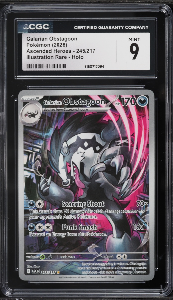 2026 Pokemon Mega Evolution Ascended Heroes IR Galarian Obstagoon #245 CGC 9 MINT