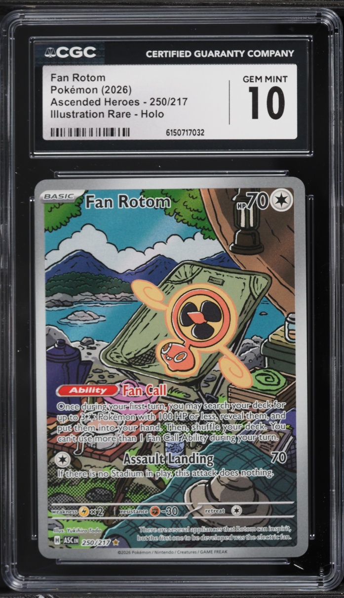 2026 Pokemon Mega Evolution Ascended Heroes IR Fan Rotom #250 CGC 10 GEM MINT