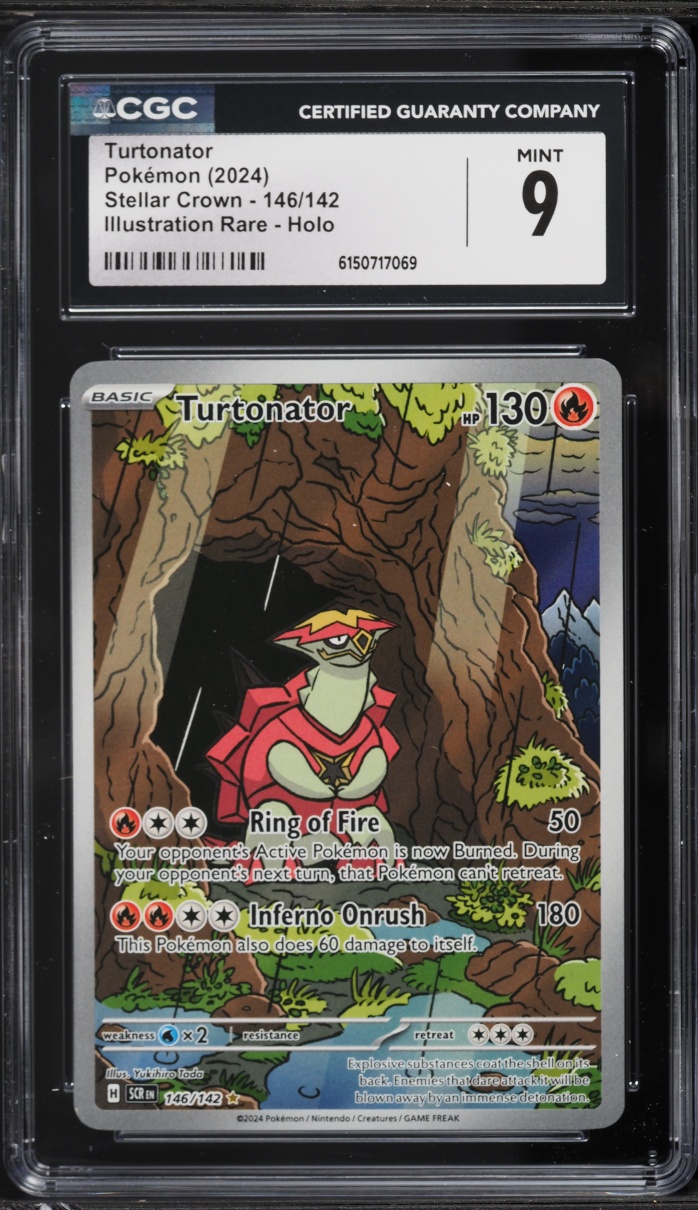 2024 Pokemon Scarlet & Violet Stellar Crown IR Turtonator #146 CGC 9 MINT