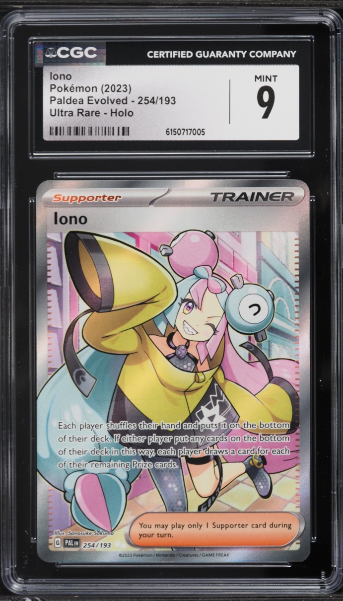 2023 Pokemon Scarlet & Violet Paldea Evolved Full Art Iono #254 CGC 9 MINT