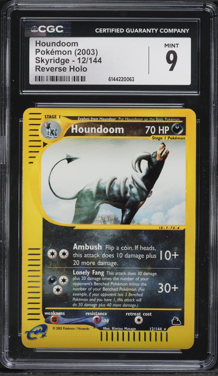 2003 Pokemon Skyridge Reverse Holo Houndoom #12 CGC 9 MINT