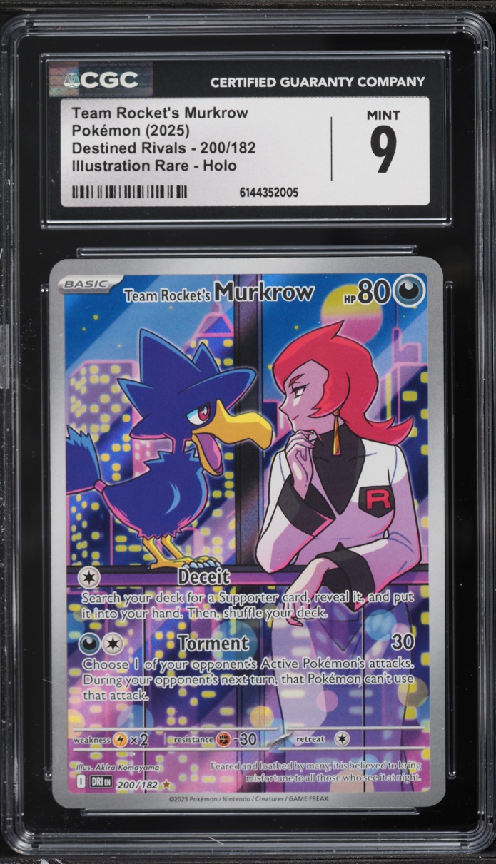2025 Pokemon Scarlet & Violet Destined Rivals IR Team Rocket's Murkrow #200 CGC 9 MINT