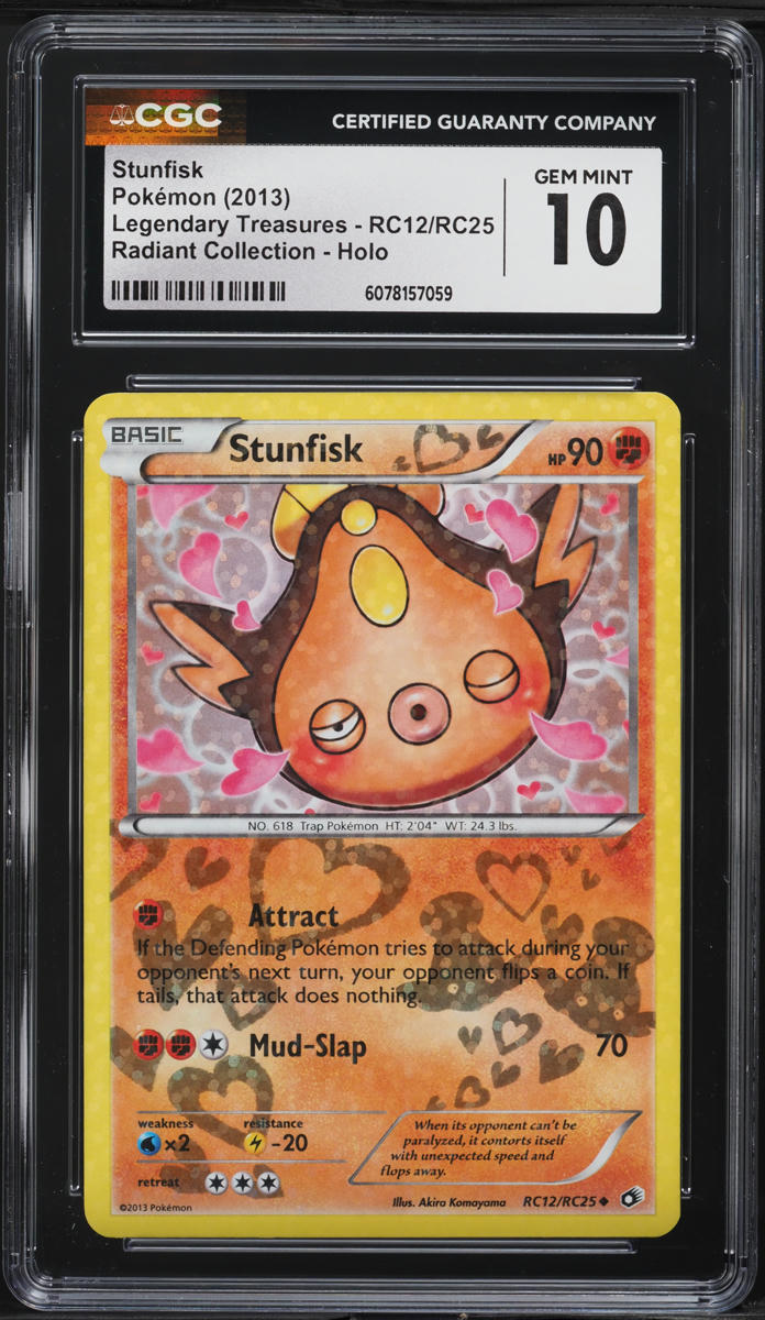 2013 Pokemon Legendary Treasures Radiant Collection Holo Stunfisk #RC12 CGC 10 GEM MINT