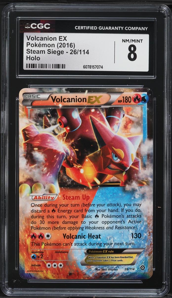 2016 Pokemon XY Steam Siege Holo Volcanion EX #26 CGC 8 NM-MT