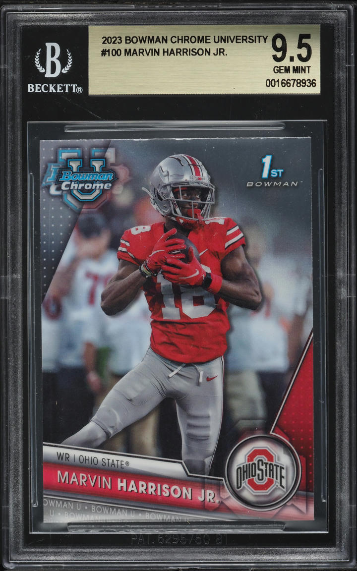 2023 Bowman Chrome University Marvin Harrison Jr. ROOKIE #100 BGS 9.5 GEM MINT