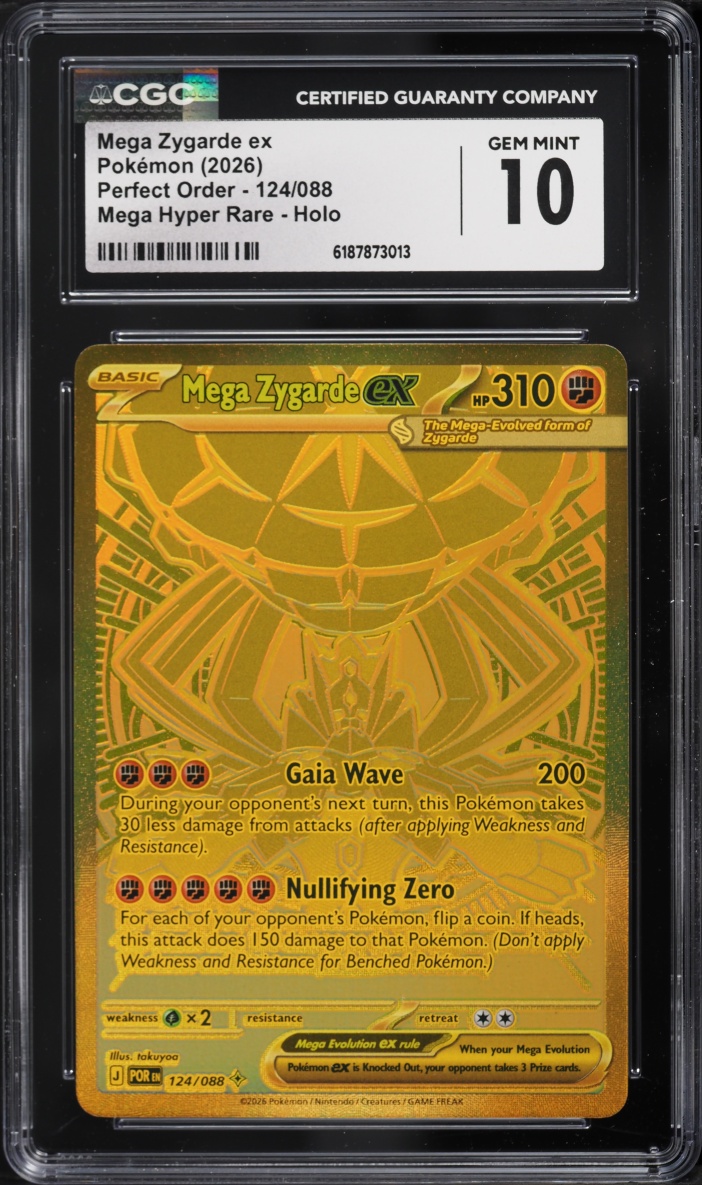 2026 Pokemon Mega Evolution Perfect Order MHR Mega Zygarde EX #124 CGC 10 GEM MINT