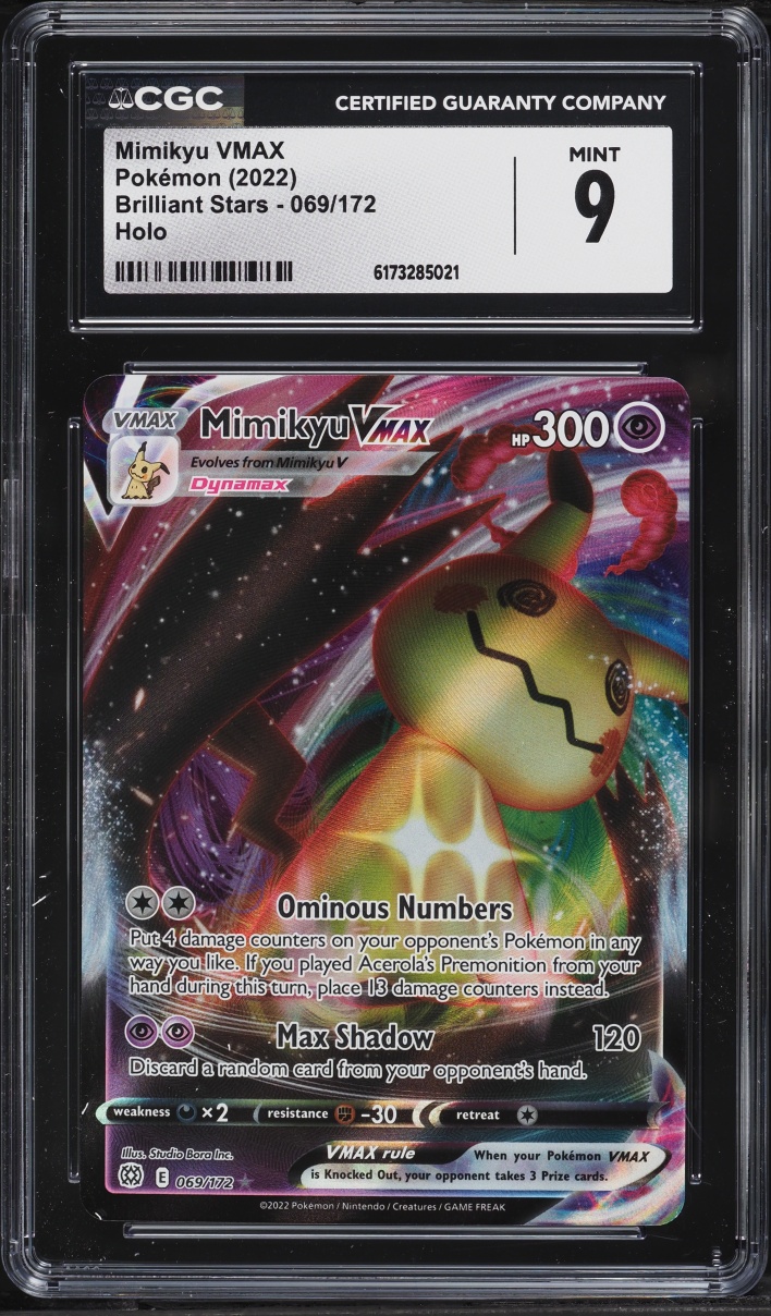 2022 Pokemon Sword & Shield Brilliant Stars Alt Art Mimikyu VMAX #69 CGC 9 MINT