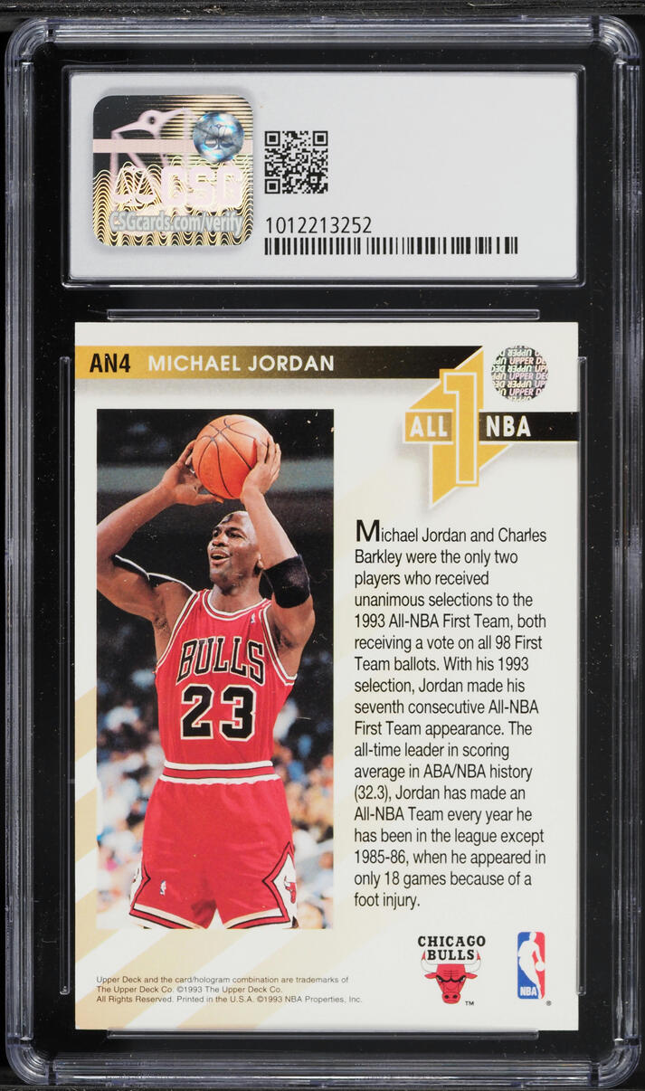 1993 Upper Deck All-NBA Michael Jordan #AN4 CSG 7 NRMT