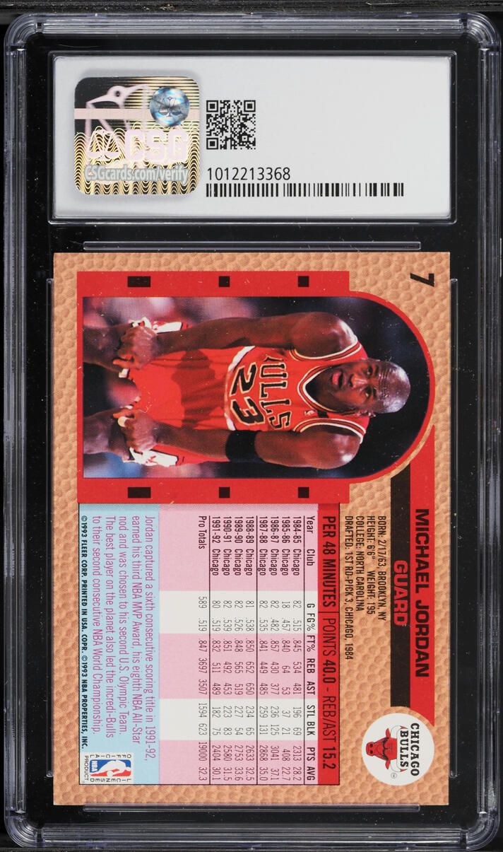 1992 Fleer Drake's Michael Jordan #7 CSG 7.5 NRMT+