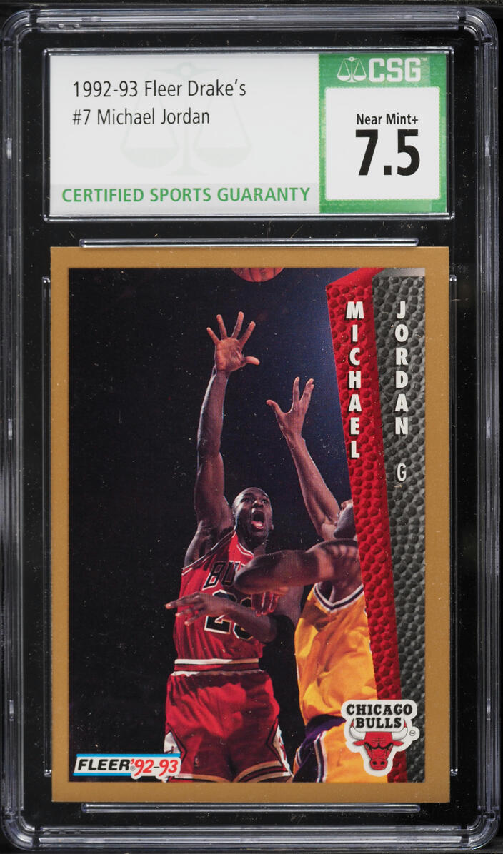 1992 Fleer Drake's Michael Jordan #7 CSG 7.5 NRMT+