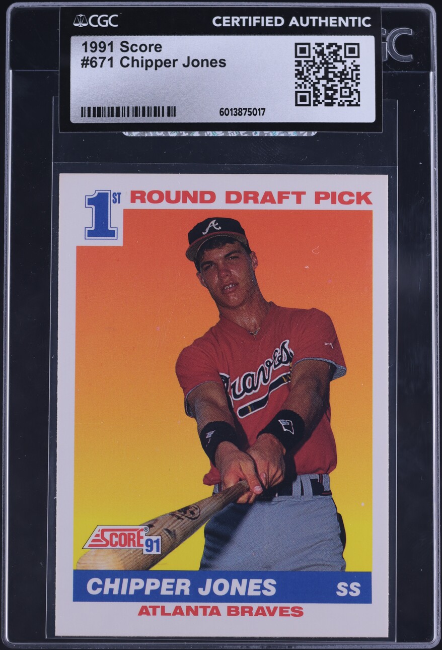 1991 Score Chipper Jones ROOKIE #671 CGC AUTH