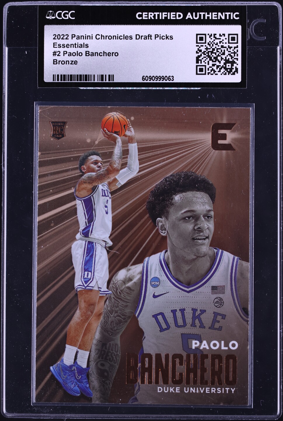 2022 Panini Chronicles Draft Picks Essentials Bronze Paolo Banchero ROOKIE #2 CGC AUTH