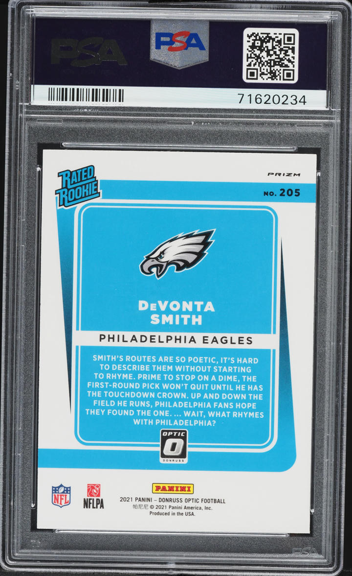 2021 Donruss Optic Holo DeVonta Smith ROOKIE #205 PSA 10 GEM MINT