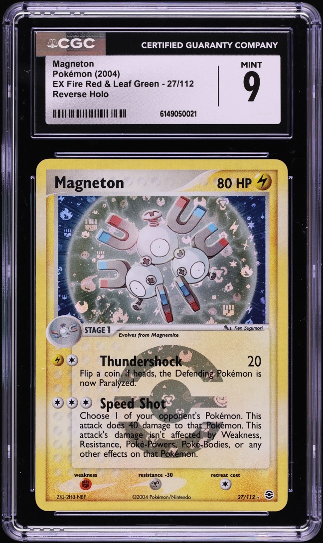 2004 Pokemon EX Fire Red & Leaf Green Reverse Holo Magneton #27 CGC 9 MINT