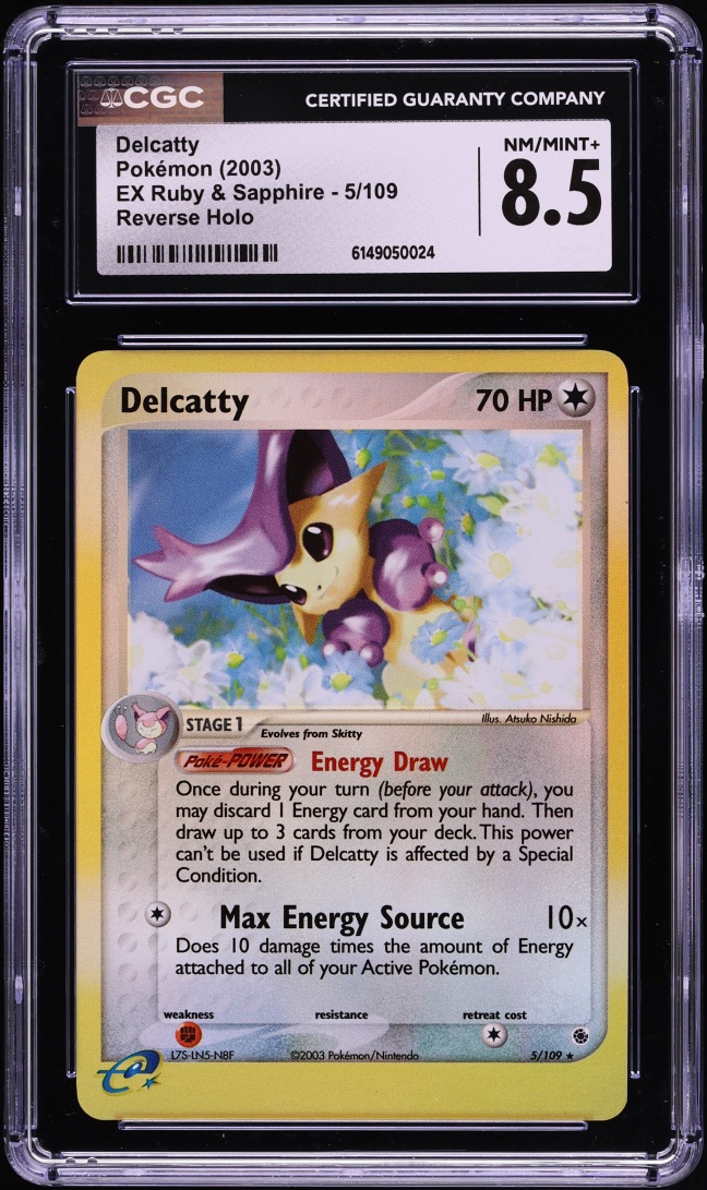 2003 Pokemon EX Ruby & Sapphire Reverse Holo Delcatty #5 CGC 8.5 NM-MT+