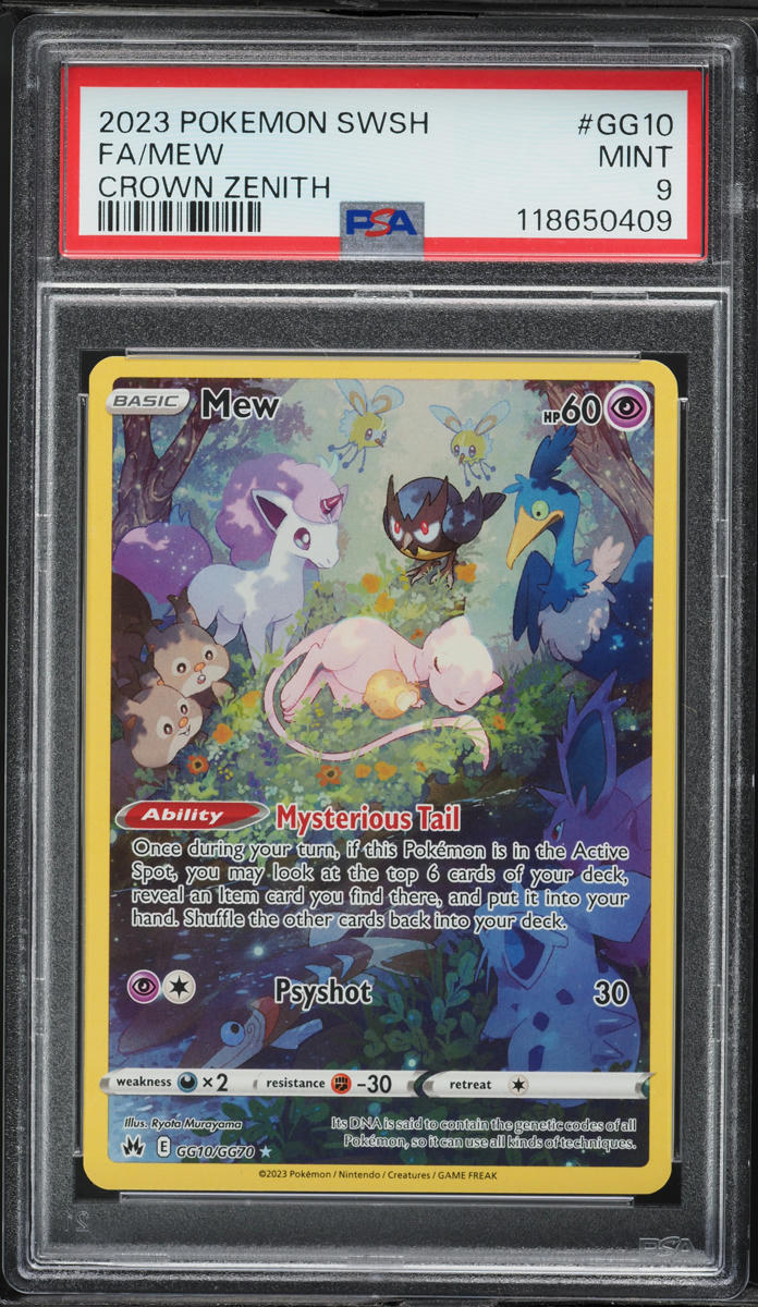2023 Pokemon Sword & Shield Crown Zenith Full Art Mew #GG10 PSA 9 MINT