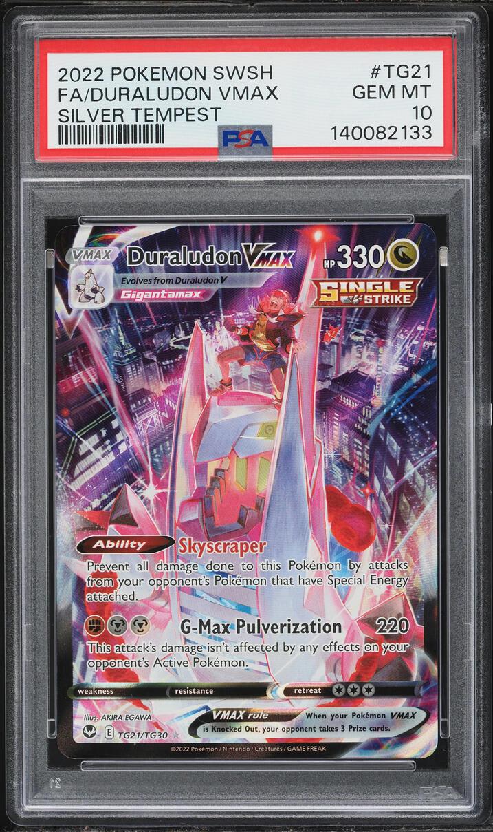 2022 Pokemon Sword & Shield Silver Tempest Full Art Duraludon VMAX #TG21 PSA 10 GEM MINT