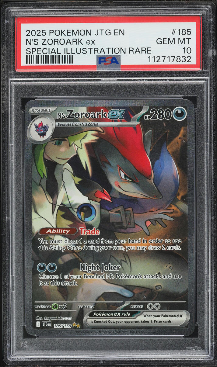 2025 Pokemon Scarlet & Violet Journey Together SIR N's Zoroark ex #185 PSA 10 GEM MINT