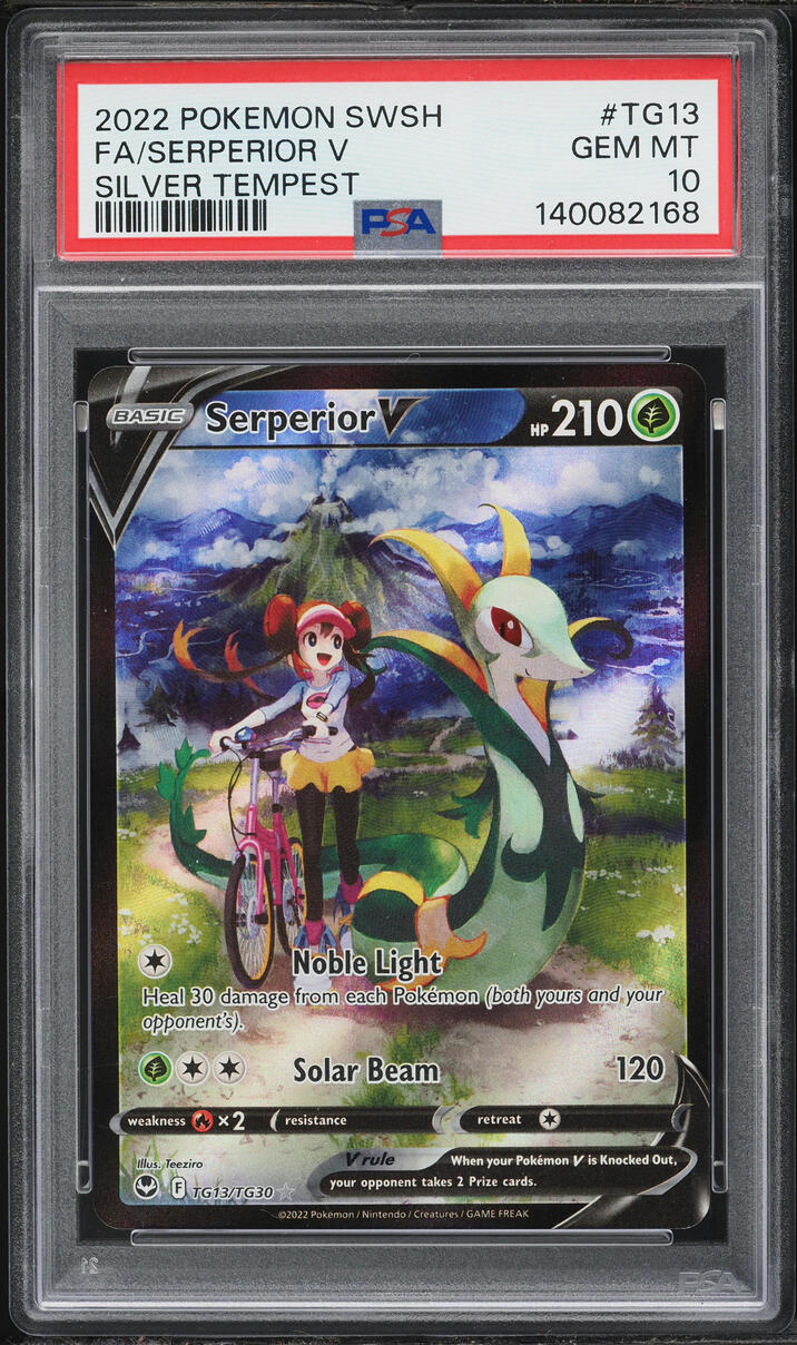 2022 Pokemon Sword & Shield Silver Tempest Full Art Serperior V #TG13 PSA 10 GEM MINT