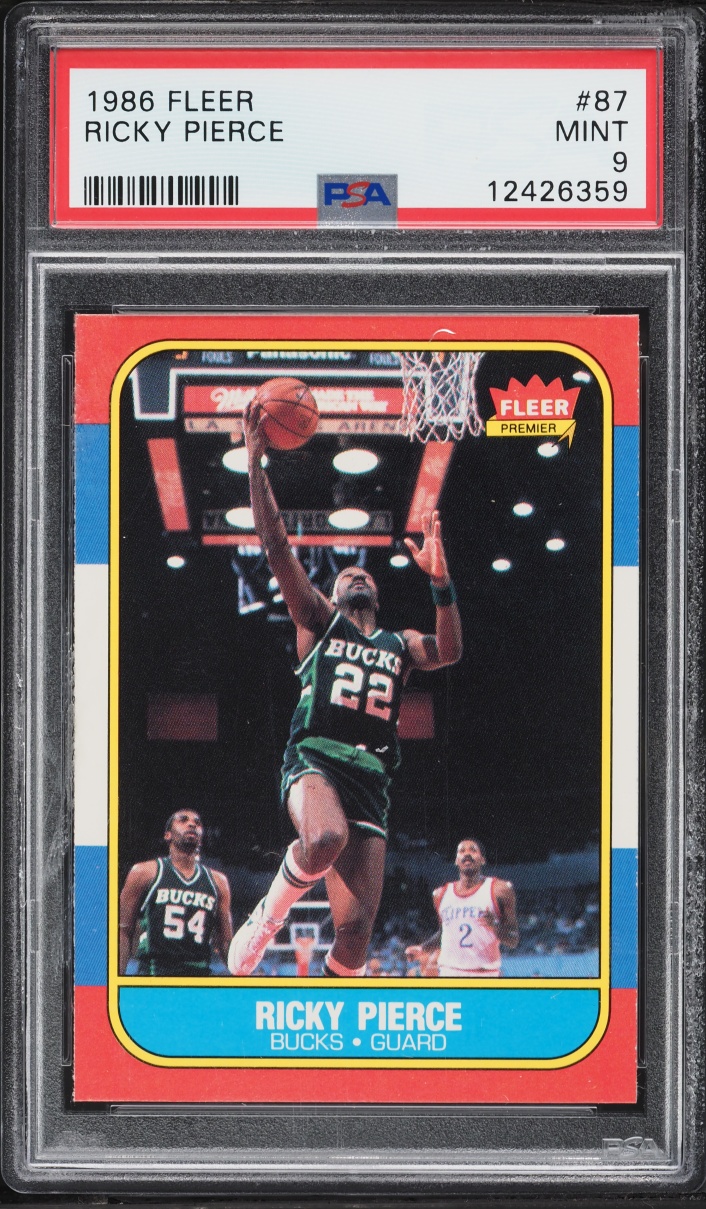 1986 Fleer Basketball Ricky Pierce #87 PSA 9 MINT
