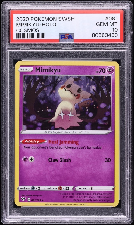 2020 Pokemon Sword & Shield Darkness Ablaze Cosmos Holo Mimikyu #81 PSA 10 GEM MINT