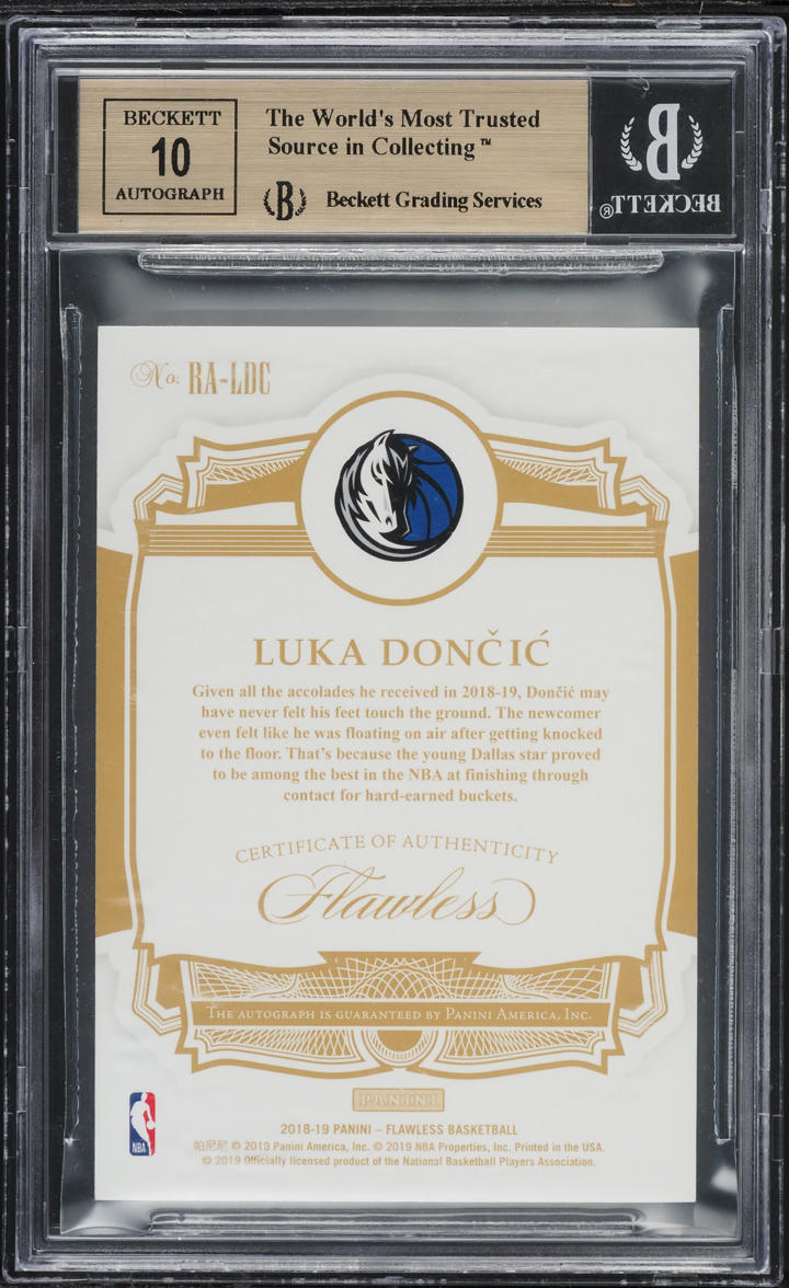 2018 Panini Flawless Ruby Luka Doncic ROOKIE AUTO /15 #RA-LDC BGS 9.5 GEM MINT