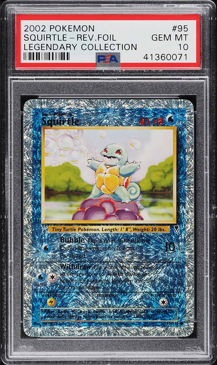 2002 Pokemon Legendary Collection Reverse Holo Squirtle #95 PSA 10 GEM MINT