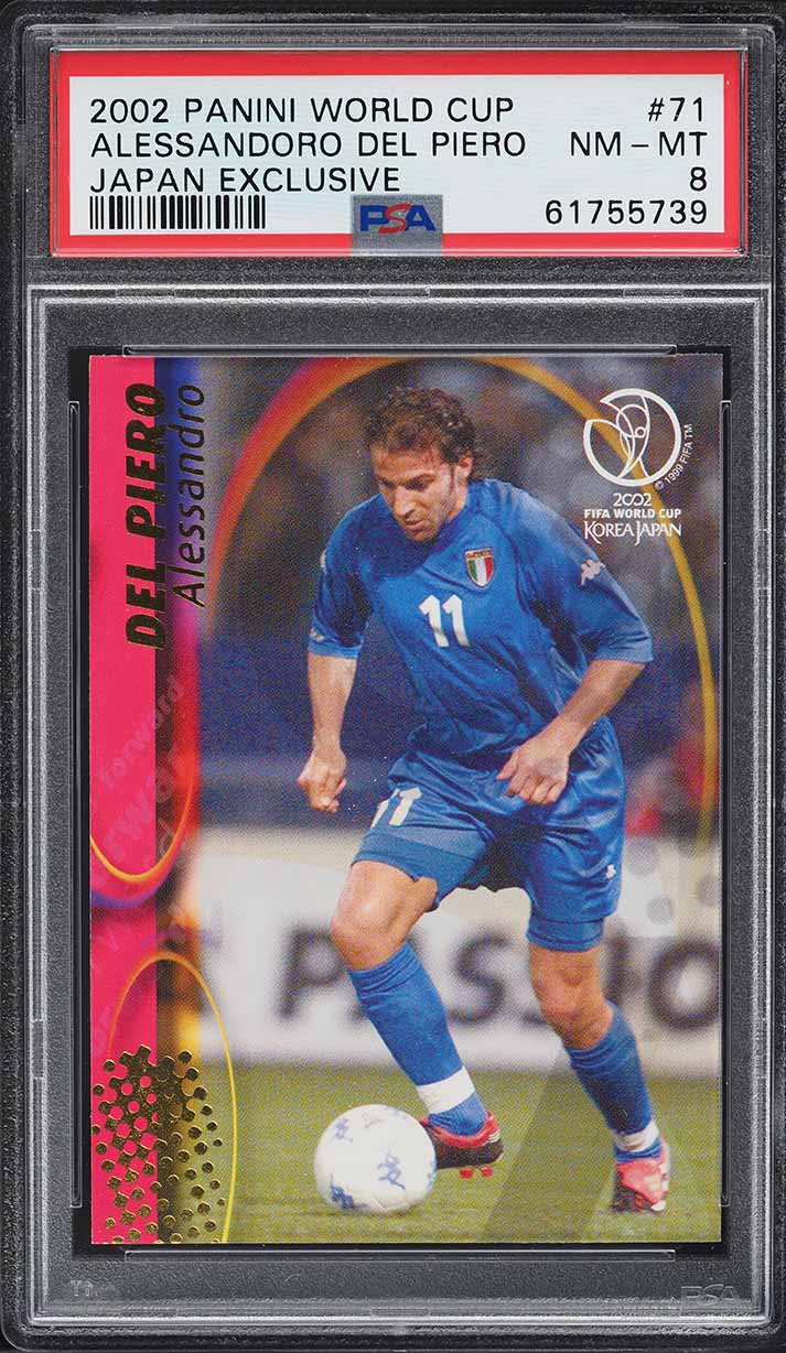 2002 Panini World Cup Korea Japan Exclusive Alessandoro Del Piero #71 PSA 8