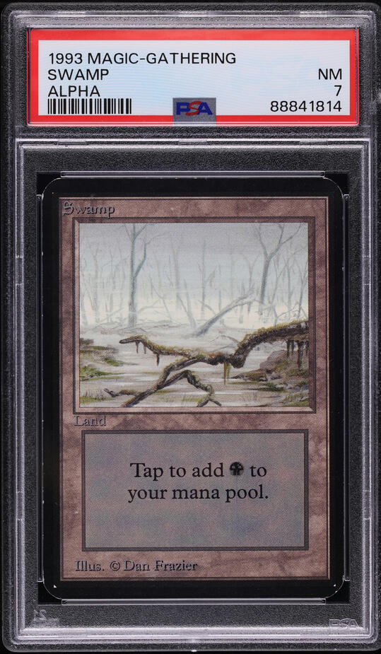 1993 Magic The Gathering MTG Alpha Swamp PSA 7 NRMT on Fanatics