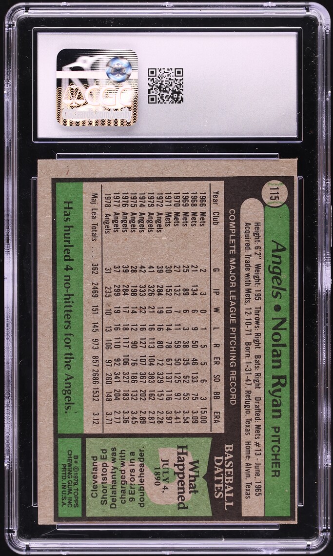 1979 Topps Nolan Ryan #115 CGC 4.5 VGEX+