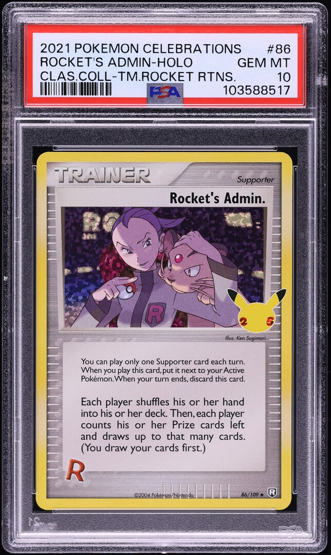 2021 Pokemon SWSH Celebrations Classic Holo Rocket's Admin #86 PSA 10 GEM MINT - Main Image
