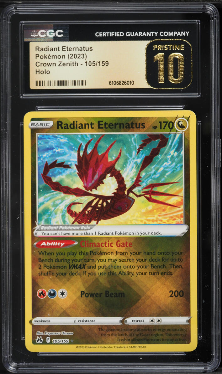 2023 Pokemon Sword & Shield Crown Zenith Holo Radiant Eternatus #105 CGC 10 PRISTINE