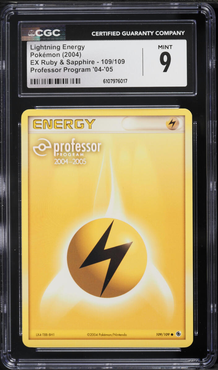 2004 Pokemon EX Ruby & Sapphire Professor Program Lightning Energy #109 CGC 9 MINT