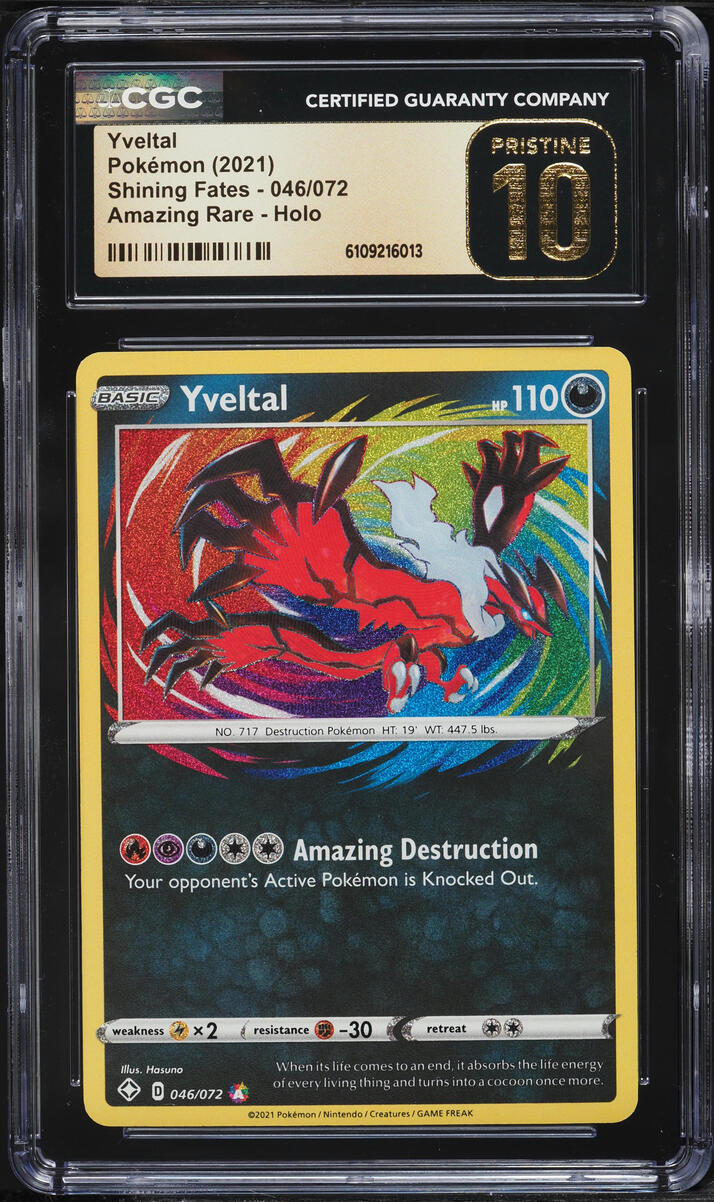 2021 Pokemon Sword & Shield Shining Fates Amazing Rare Yveltal #46 CGC 10 PRISTINE